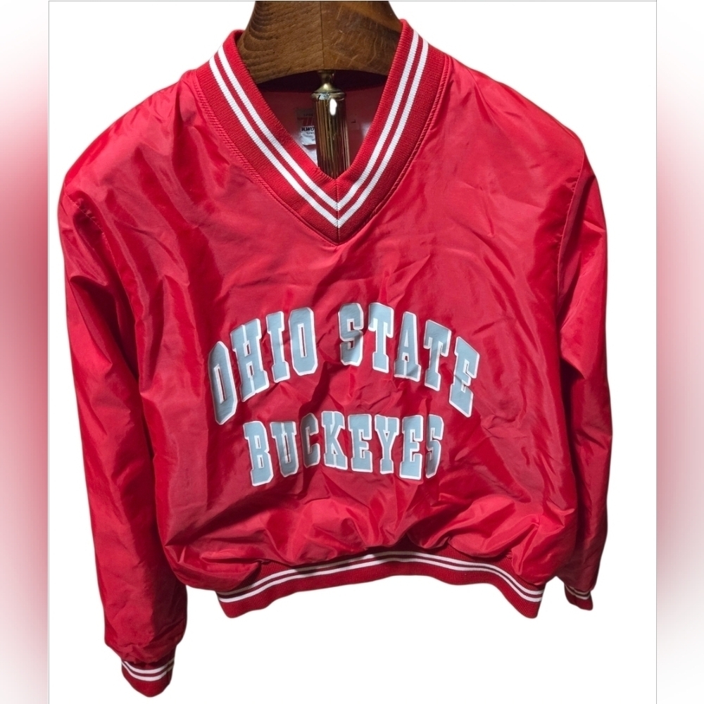 Vintage H. Wolf & Sons Ohio State Buckeyes Red Pullover Jacket USA Size Large